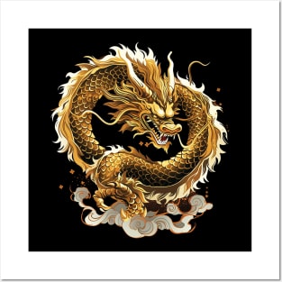 gold dragon Posters and Art